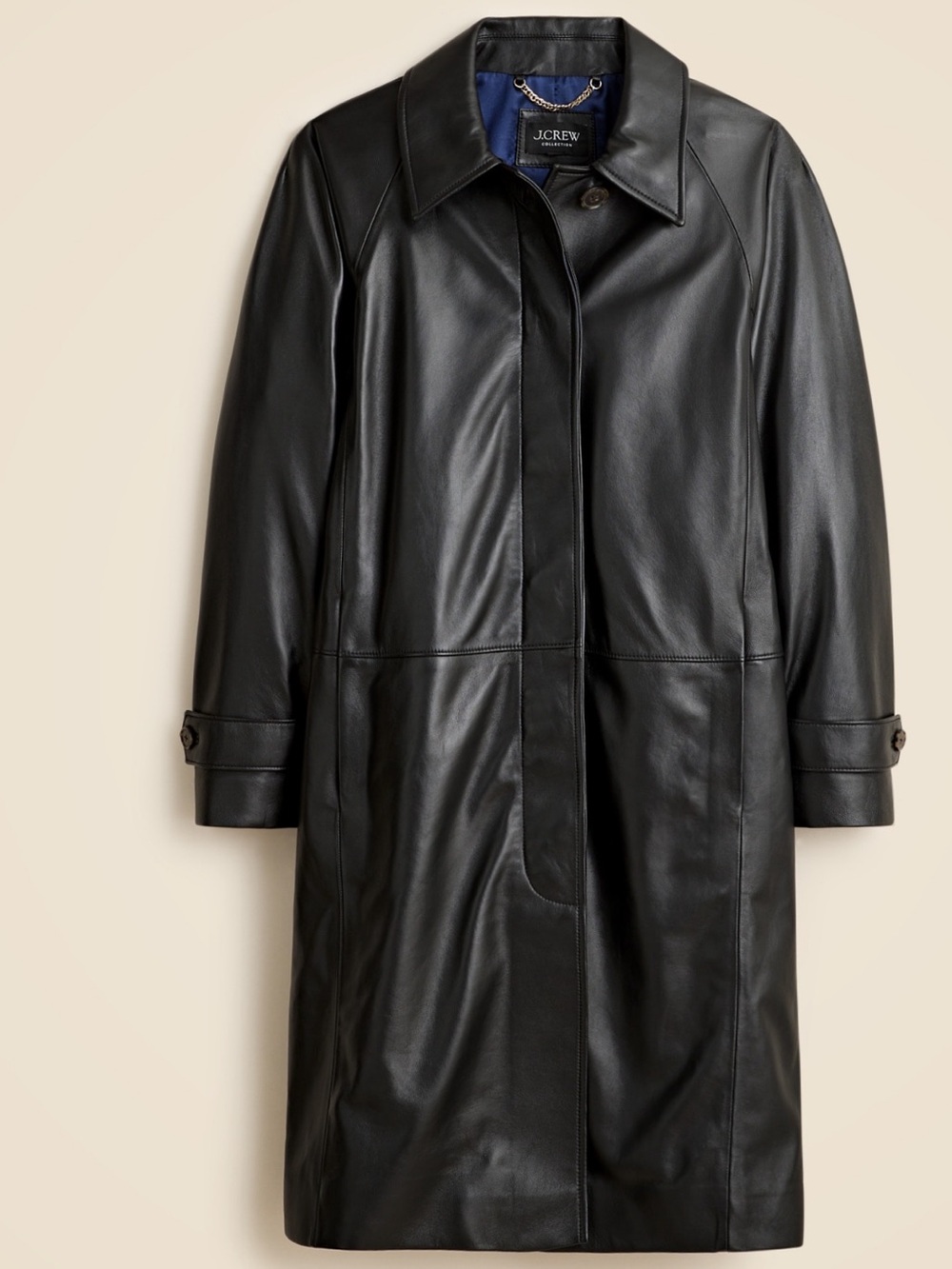 J Crew Collection Trench Coat in Leather NWT